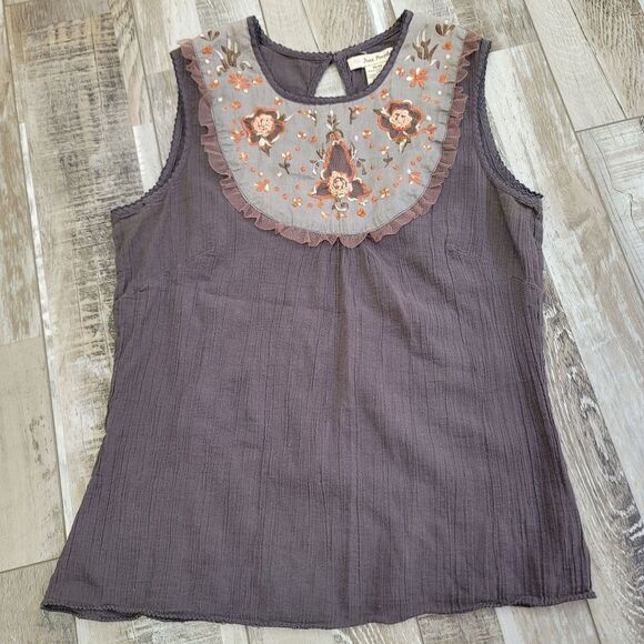 Free People Embroidered Tank Top Size Medium - Picture 1 of 4